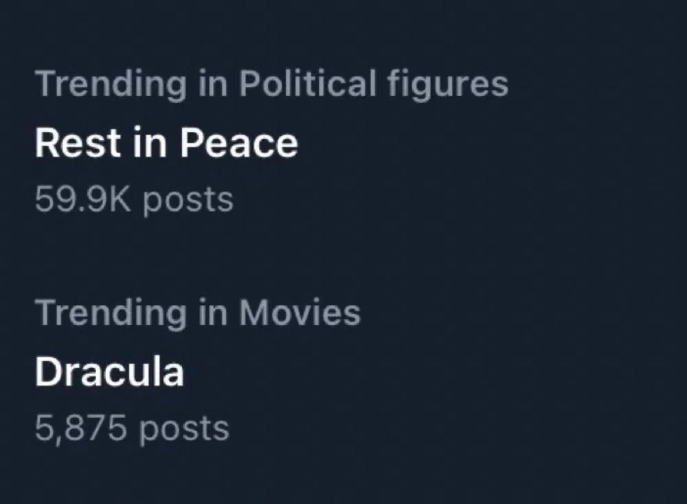 twitter trends: rest in peace, dracula