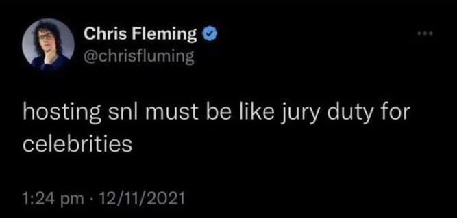 hosting snl must be like jury duty for
celebrities
