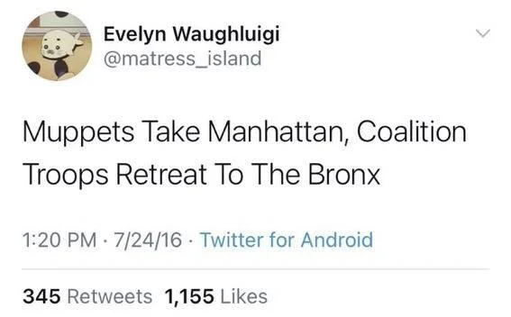 Muppets Take Manhattan, Coalition
Troops Retreat To The Bronx