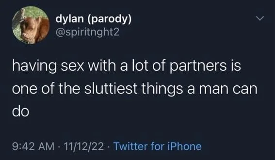 having sex with a lot of partners is one of the sluttiest things a man can
do