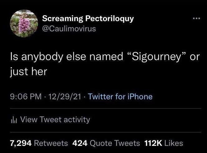 Is anybody else named "Sigourney" or just her