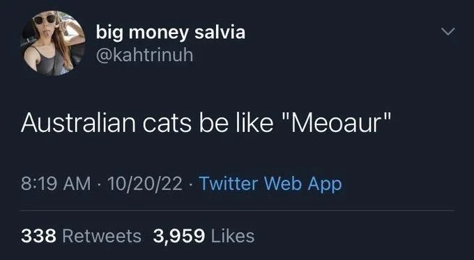 Australian cats be like "Meoaur"