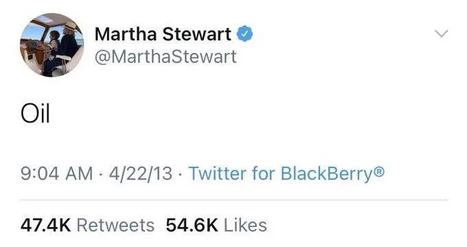 Oil
 4/22/13 Twitter for BlackBerry®