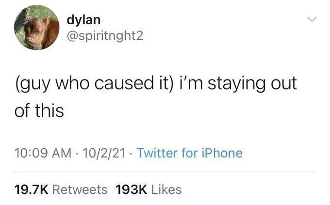 (guy who caused it) i'm staying out
of this