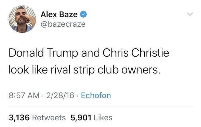 Donald Trump and Chris Christie
look like rival strip club owners.