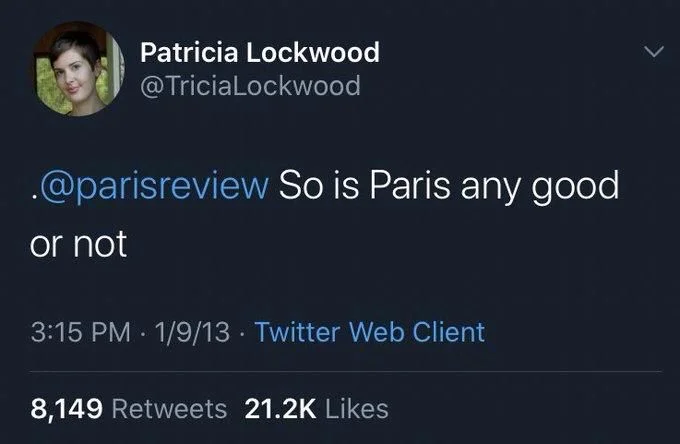 .@parisreview So is Paris any good
or not