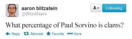 Following
What percentage of Paul Sorvino is clams?